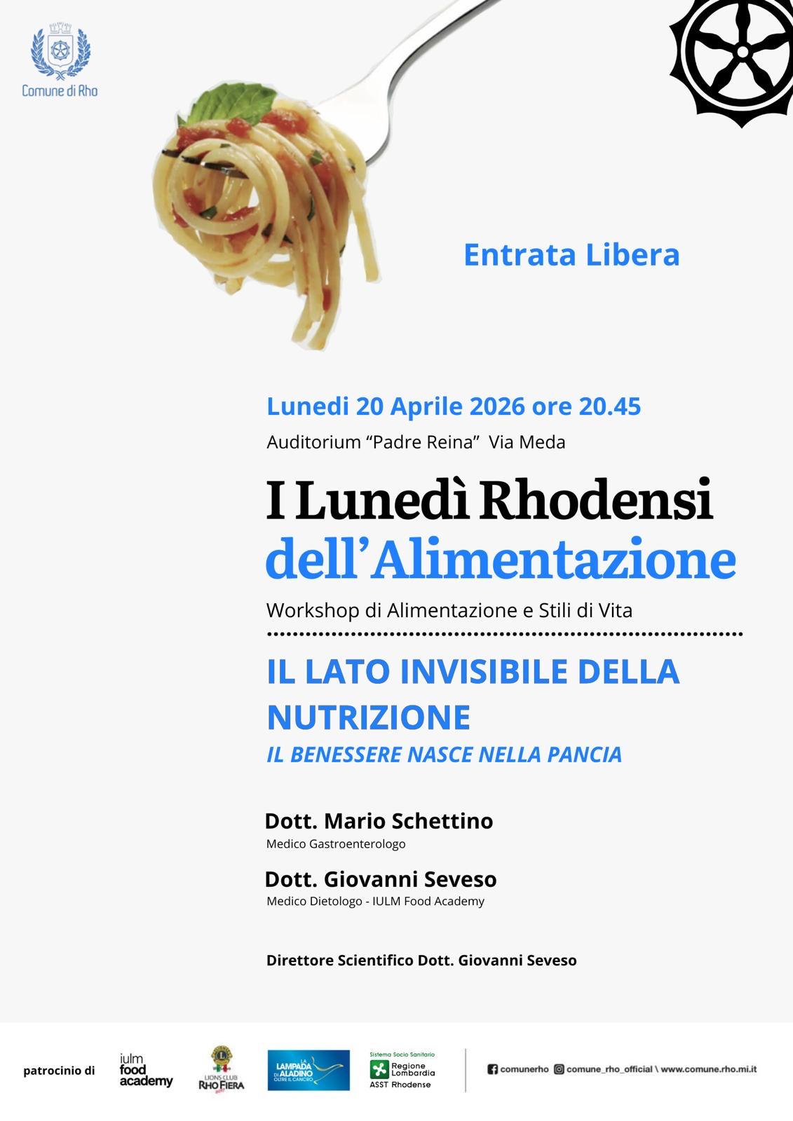 locandina i lunedì rhodensi dell'alimentazione