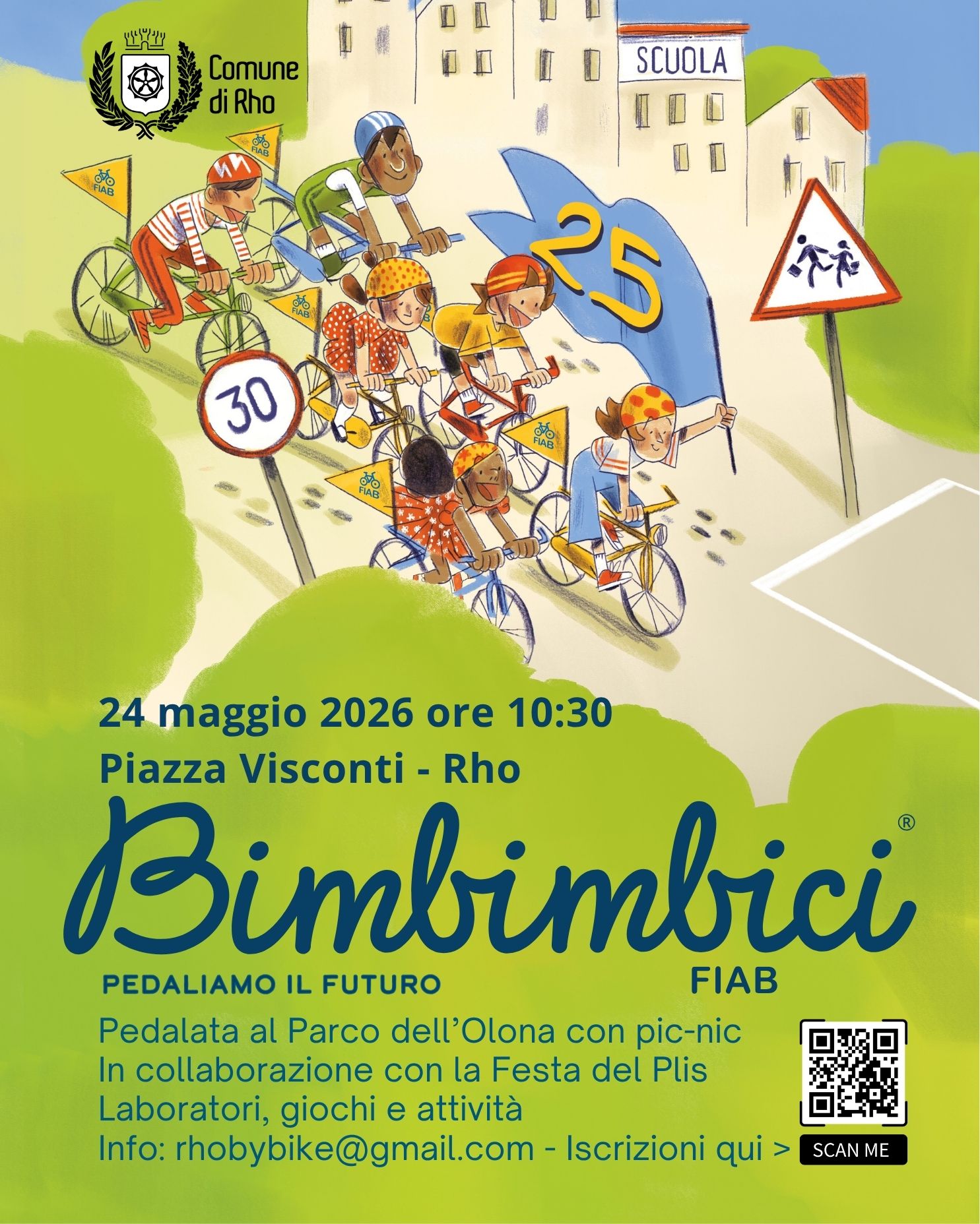 Bimbibici 2026 locandina cin bambini in bicicletta 