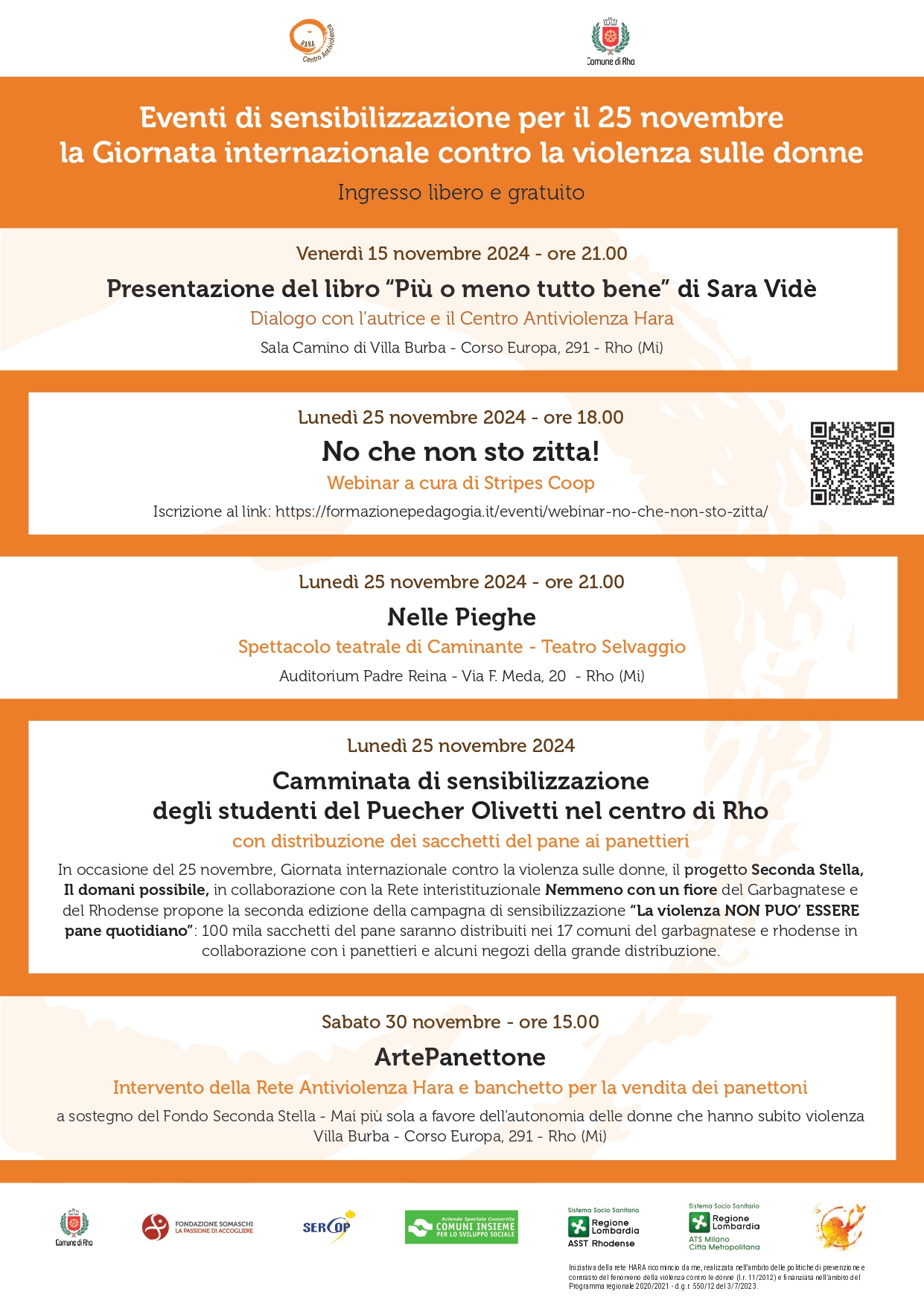 locandina Eventi di sensibilizzazione per il 25 novembre - la giornata internazionale contro la violenza  sulle donne