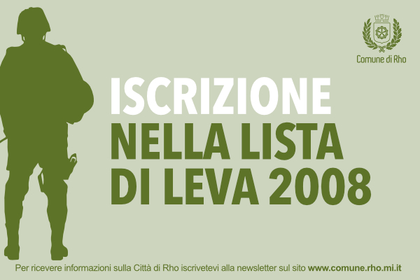 Iscrizione nella lista di leva 2008