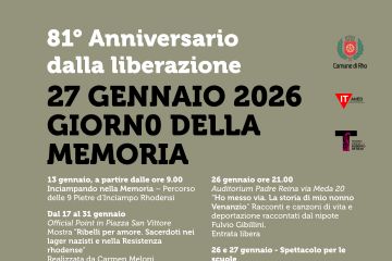 locandina 81° Anniversari della Liberazione 27 gennaio 2026 Giorno della Memoria  programma 