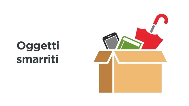 grafica scatola con oggetti smarriti