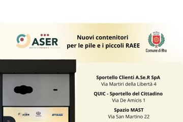 Locandina Aser Nuovi contenitori per le piccoli RAEE